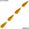 Pasta Pearshape Beads Engraved 8x20mm