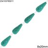 Pasta Pearshape Beads Engraved 8x20mm