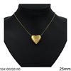 Stainless Steel Necklace Bold Heart 25mm
