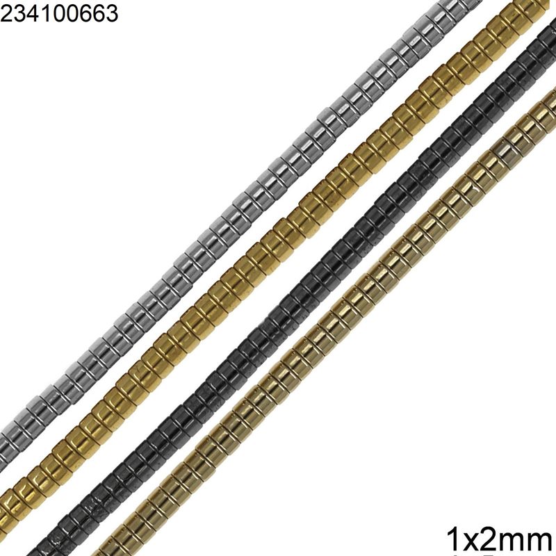 Hematite Rondelle Beads 1x2mm