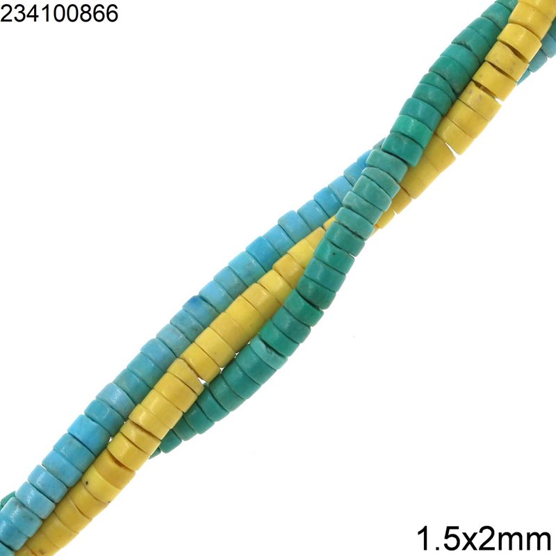 Pasta Rondelle Beads 1.5x2mm