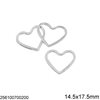 Casting Pendant Heart Outline 14.5x17.5mm
