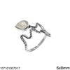 Δαχτυλίδι Ασημένιο 925 Φίδι με Δάκρυ Ημιπολύτιμη Πέτρα 6x8mm
