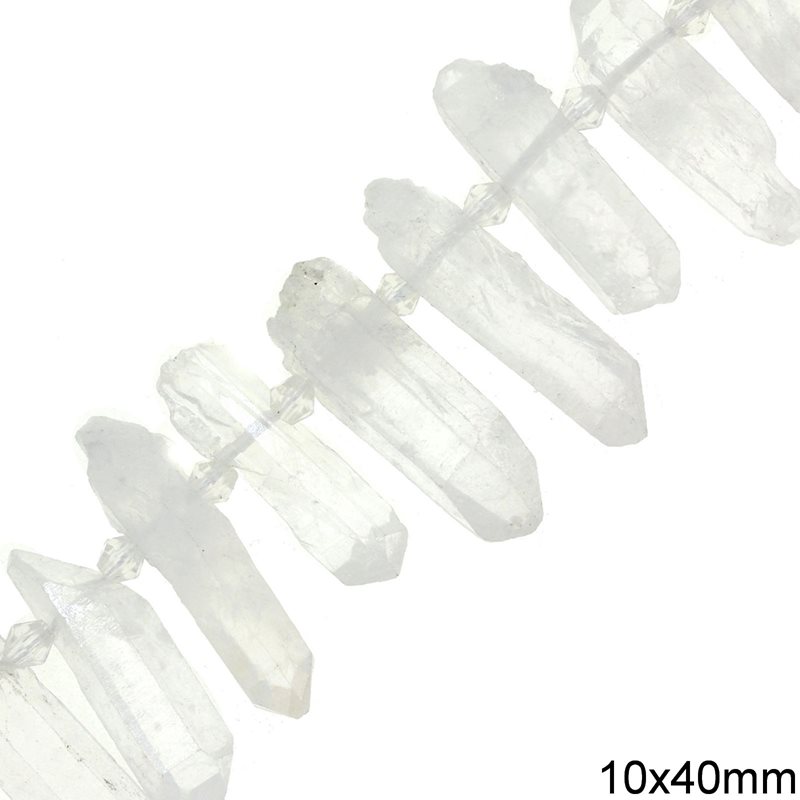 Χάνδρες Κρύσταλλο Ακατέργαστο Διάφανο 10x40mm