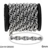 Stainless Steel Twisted Oval Link Chain Textured 6mm