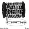 Stainless Steel Byzantine Chain with Rectangular Link 9mm
