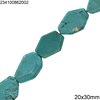 Howlite Flat Polygon Beads 20x30mm