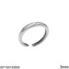 Stainless Steel Bold Ring Open 3mm