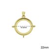 Brass Round Pendant Cup with Rings 22mm