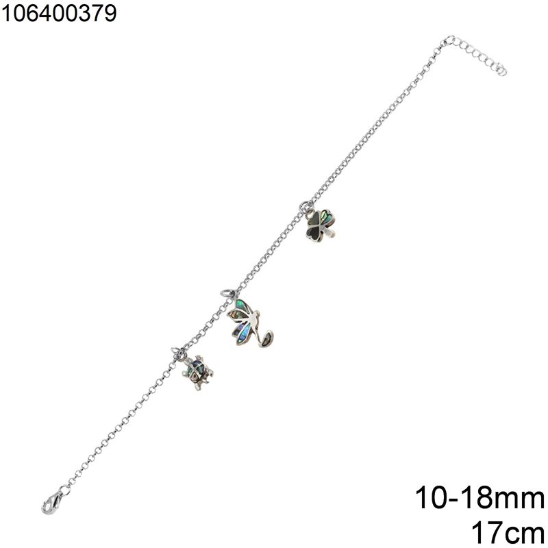 Silver 925 Bracelet with Motif 10-18mm, 17cm