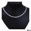 Silver 925 Necklace with Rectangular Zircon 6mm