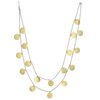 Brass Necklace Traditional Style Two Lines with 18 Coins, 55cm