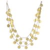Brass Necklace Traditional Style Three Lines with Coins