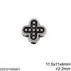 Casting Cross Bead 11.5x11x4mm with Hole 2.2mm 