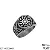 Stainless Steel Male Ring Zodiac Sun 16mm