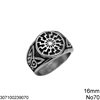 Stainless Steel Male Ring Zodiac Sun 16mm