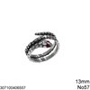 Stainless Steel Ring Combra with Stones 13mm