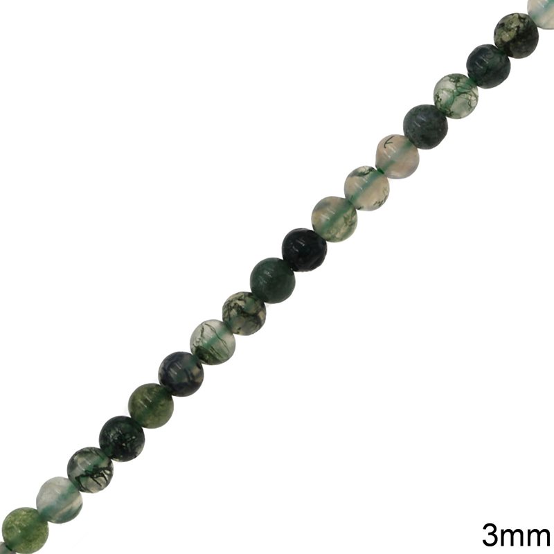 Χάνδρες Πράσινος Αχάτης 3mm