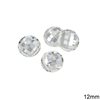 Glass Round Faceted Flat Back Stone 12mm, Crystal
