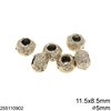 Casting Bead with Flowers 11.5x8.5mm with Hole 5mm, Gold plated NF