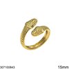 Δαχτυλίδι Ατσάλινο Φίδι με Κεφάλι 7mm, Χρυσό