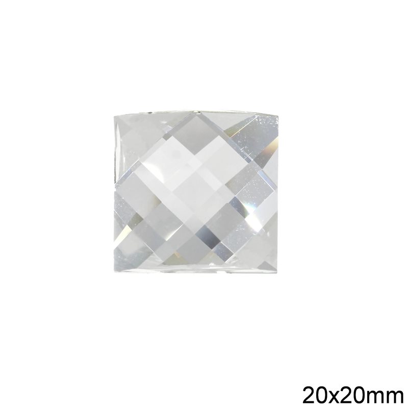 Πέτρα Στρας Τετράγωνη 20x20mm, Crystal