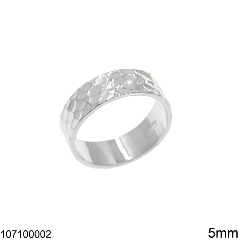 Δαχτυλίδι Ασημένιο 925 Βέρα Σφυρήλατη 5mm