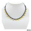 Necklace with Hematite Round Faceted Beads 4mm & Coins 7mm