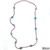 Necklace with Agate Beads & Hematite Beads Rubber Coated 4mm