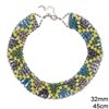 Necklace with Faceted Crystal Beads and Semi Precious Beads, Multicolor 45cm