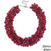 Necklace with Faceted Crystal Beads and Semi Precious Beads