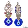 Glass Evil Eye 7-8cm with Braided Cord with Beads