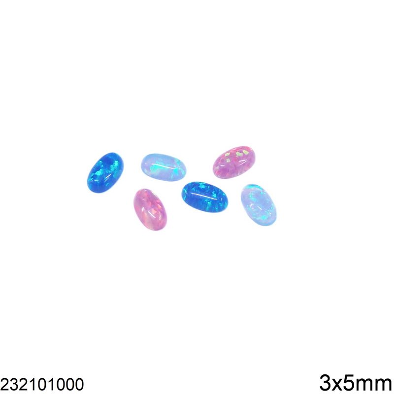 Synthetic Opal Oval Cabochon Stone 3x5mm