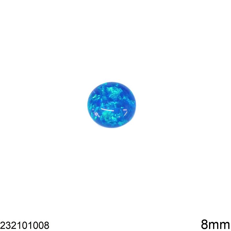 Synthetic Opal Round Cabochon Stone 8mm, Blue
