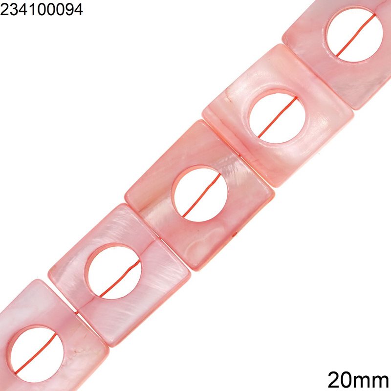 Shell Square Flat Bead 20mm