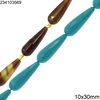 Jade Pearshape Faceted Beads 10x30mm