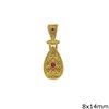 Silver 925 Pearshaped Byzantine Pendant 8x14mm