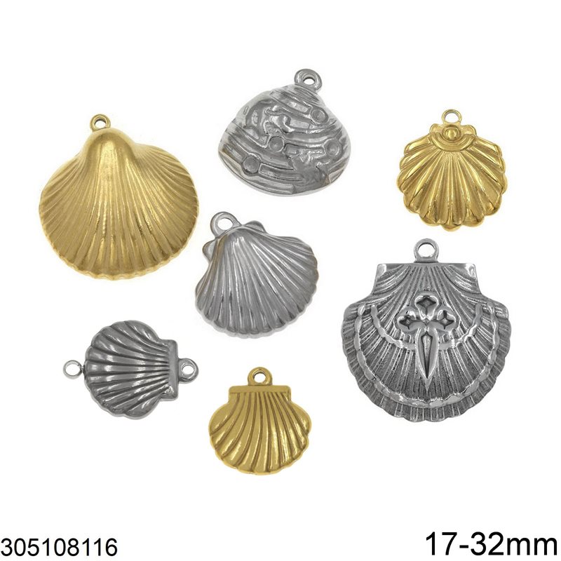 Stainless Steel Pendant Shell 17-32mm