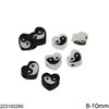 Polymer Clay Heart Yin-Yang Beads 8-10mm