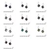 Silver 925 Hook Earrings with Round Semi Precious Stones 5-7mm