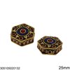 Brass Flat Beads with Semi Precious in Varius Design 15-30mm