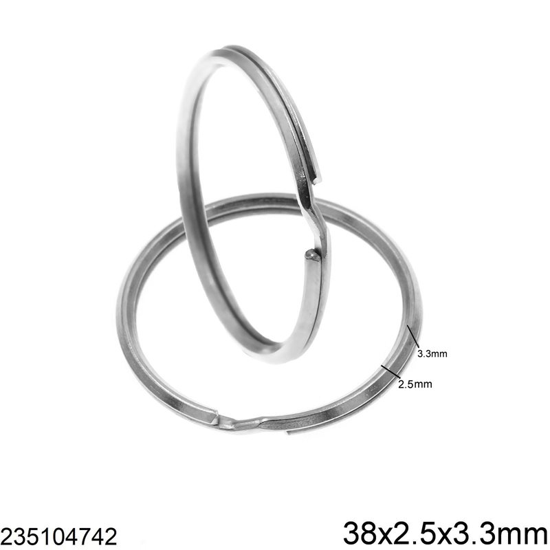 Iron Split Ring Rounded Wire 38x2.5x3.3mm