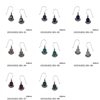 Silver 925 Hook Earrings with Oval Semi Precious Stone 6x10mm