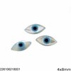 Shell Stone Evil Eye 4x8mm, Not Drilled 