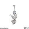 Stainless Steel Belly Button Rings with Zircon 20-40mm