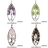 Braided Wire Navette Pendant with Semi Precious Chips Beads 35x80mm