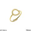 Δαχτυλίδι Ατσάλινο Ηλιός Περίγραμμα Ανοιγόμενο 10mm, Χρυσό