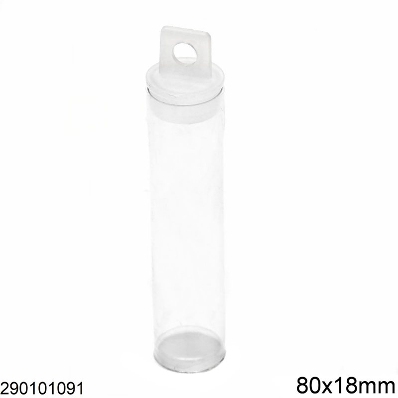 Μπουκαλάκι Πλαστικό 80x18mm, Διάφανο