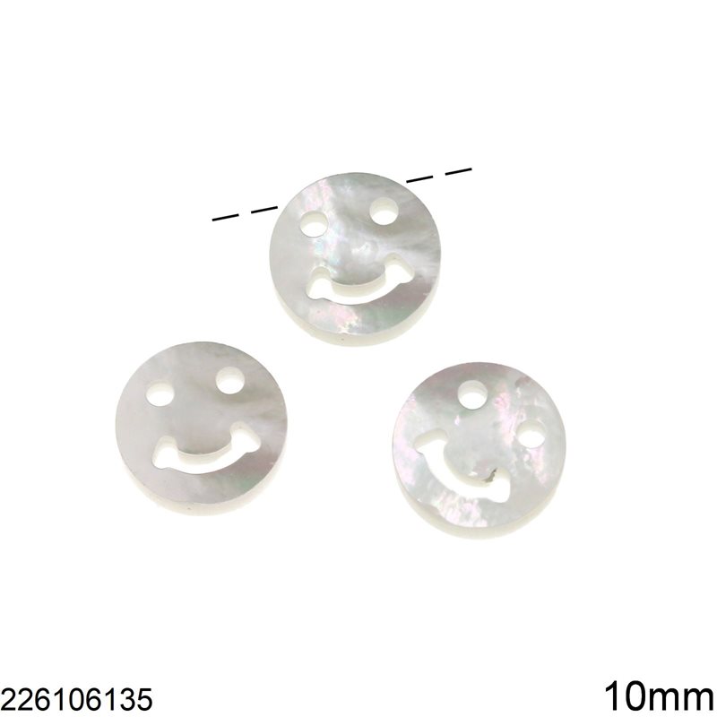 Mop-shell Beads Smiley 10mm