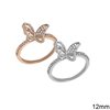 Imitation Ring Butterfly with Zircon